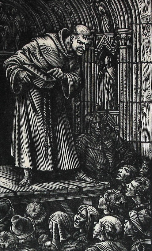 Broeder Cipolla zal de veer van de engel Gabriël tonen