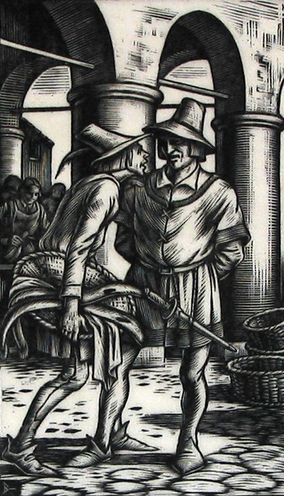 Biondello en Ciacco op de vismarkt