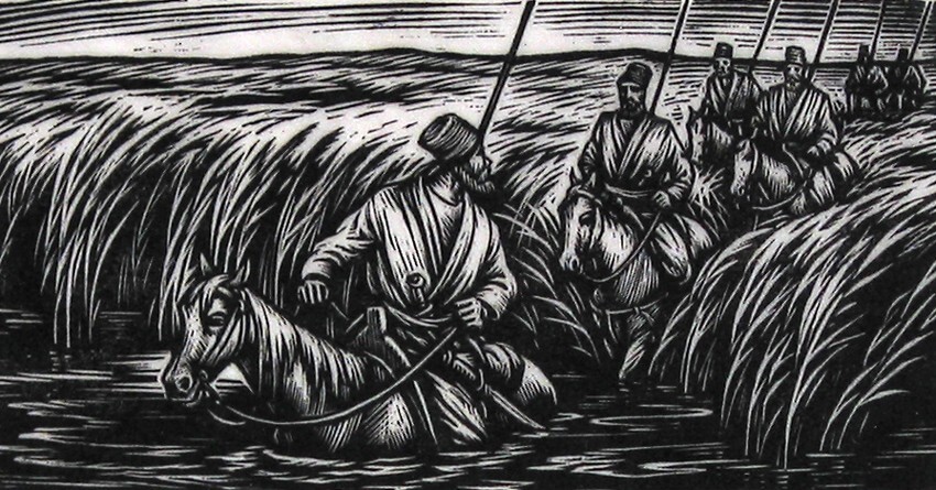 De kozakken steken de Tatarenbeek over