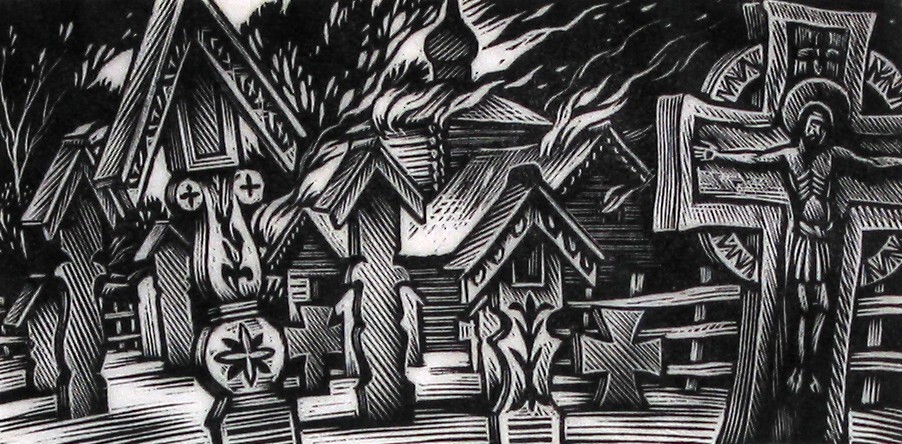 Spoedig stond de statige abdij in licherlaaie