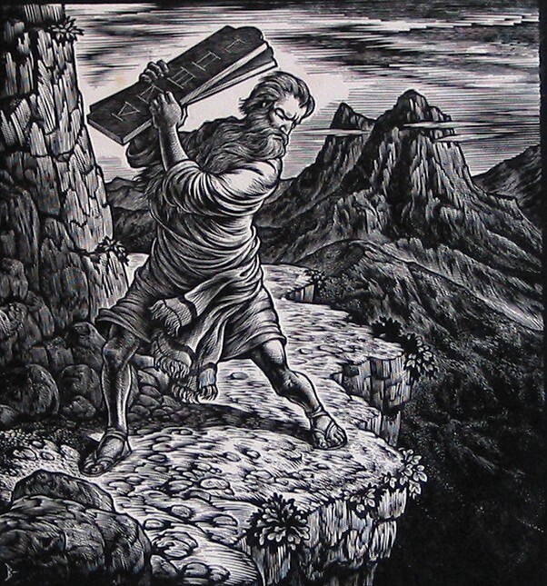 Mozes en de stenen tafelen