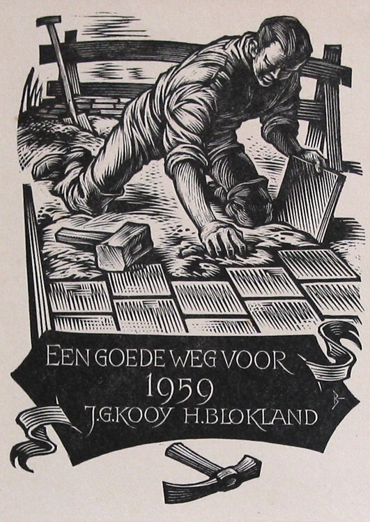 Nieuwjaarskaart J.G. Kooy-H. Blokland