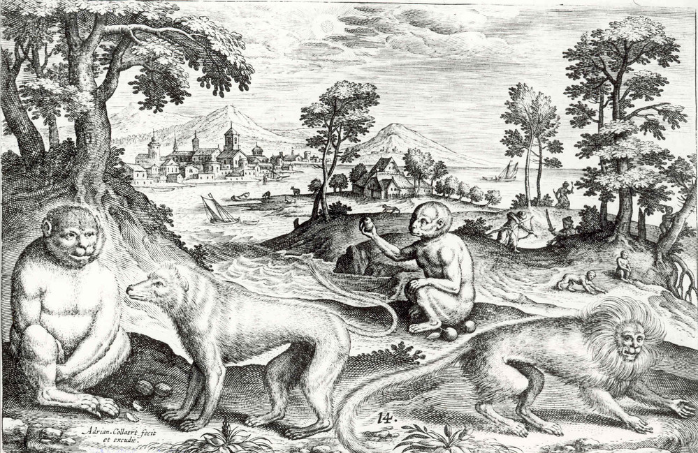 Landschap met apen (serie Vierpotige dieren)