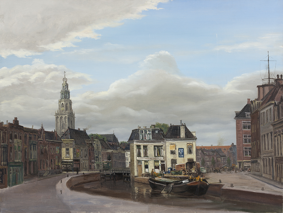 Gezicht op de Winschoterkade, hoek Damsterdiep