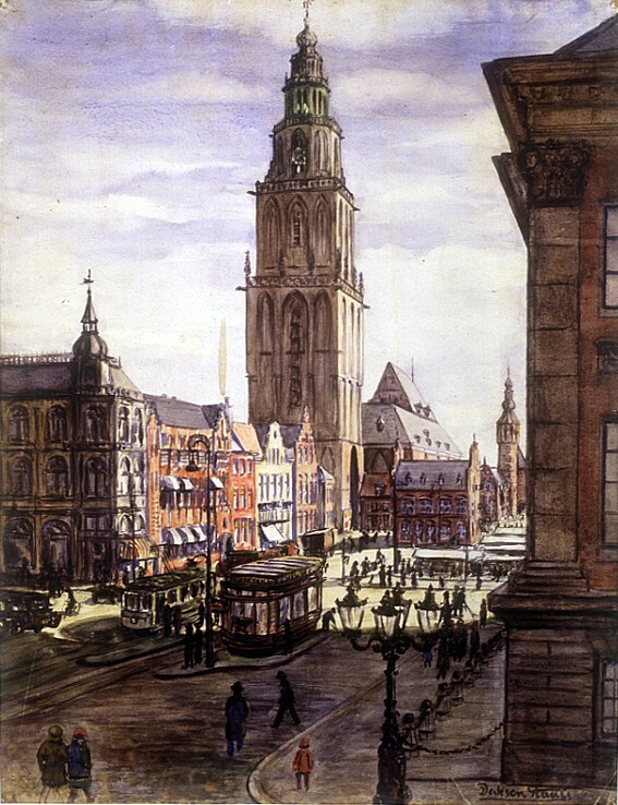 Grote Markt met tramverkeer