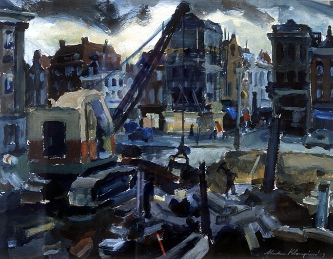 De bouw van de nieuwe uitbreiding van het stadhuis