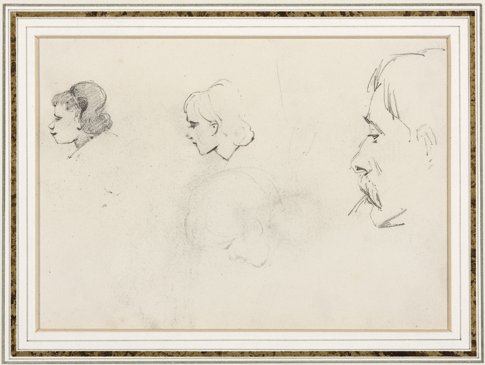 Drie koppen (serie: Negen schetsboekbladen)