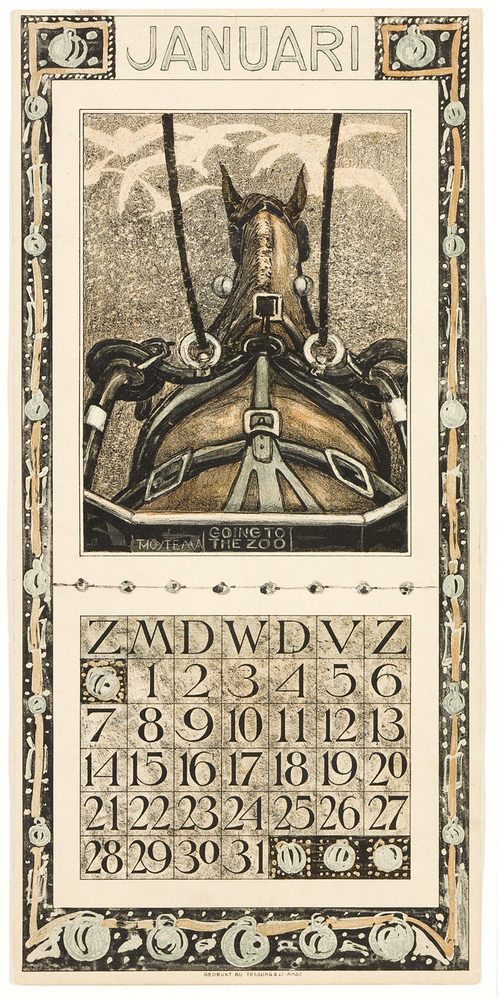 Acht kalenderbladen 1906