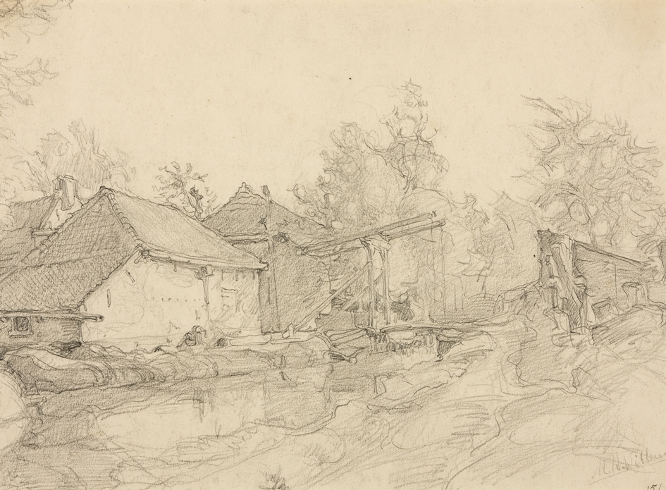 Landschap met ophaalbrug