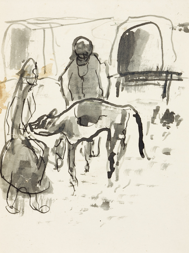 Man en vrouw met kalf (SC-90)