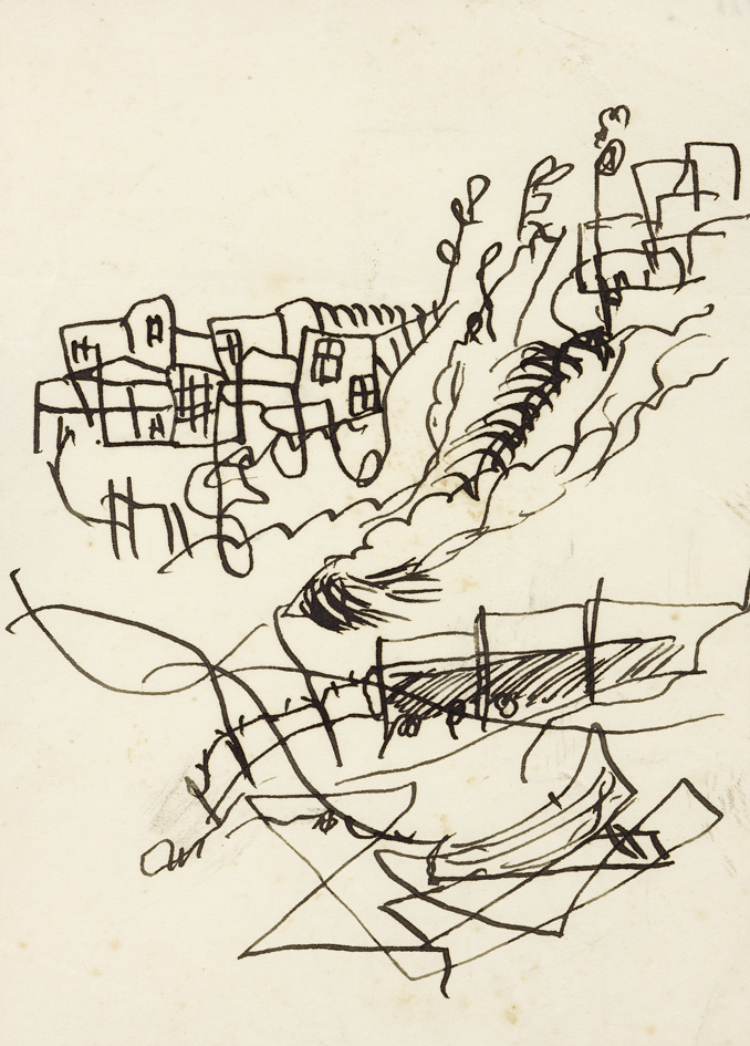 Gebouwtjes aan de voet van een helling (SC-272)