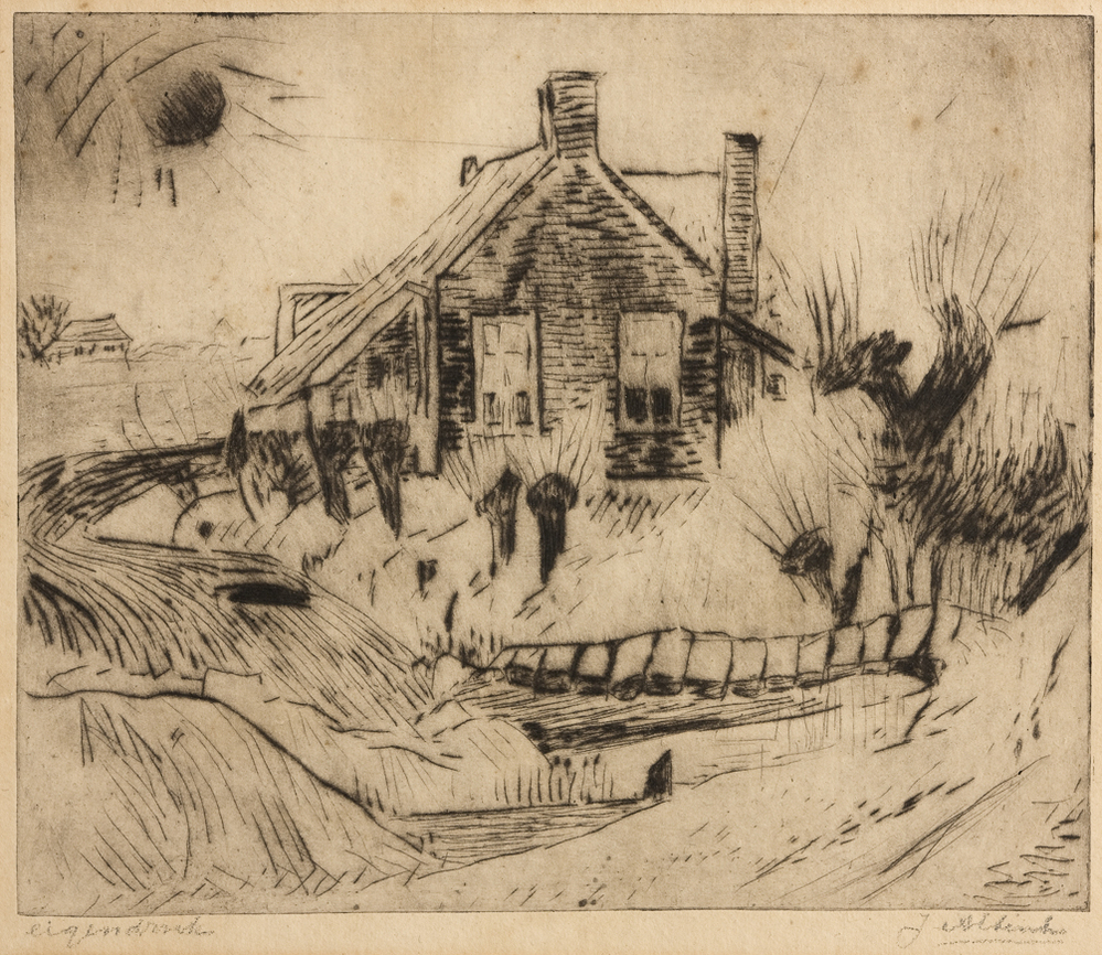 Boerderij met knotwilgen