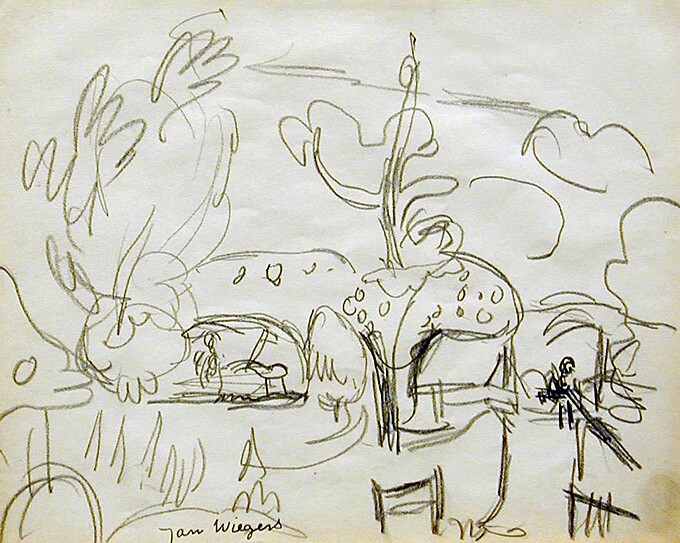 Park met een wandelaar