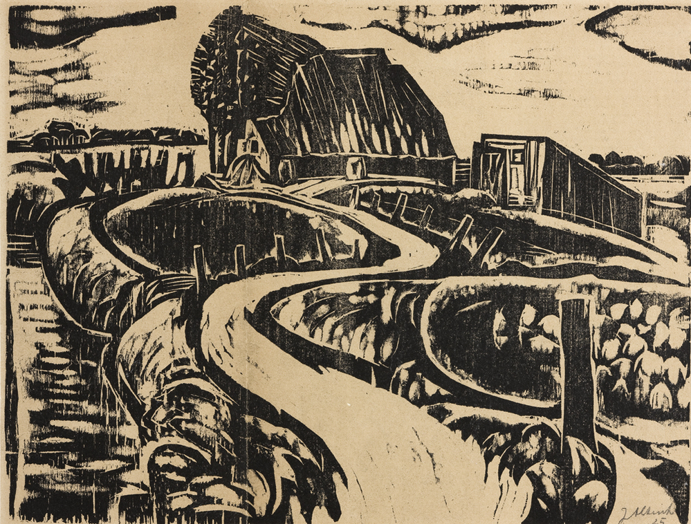 Landweg met boerderij