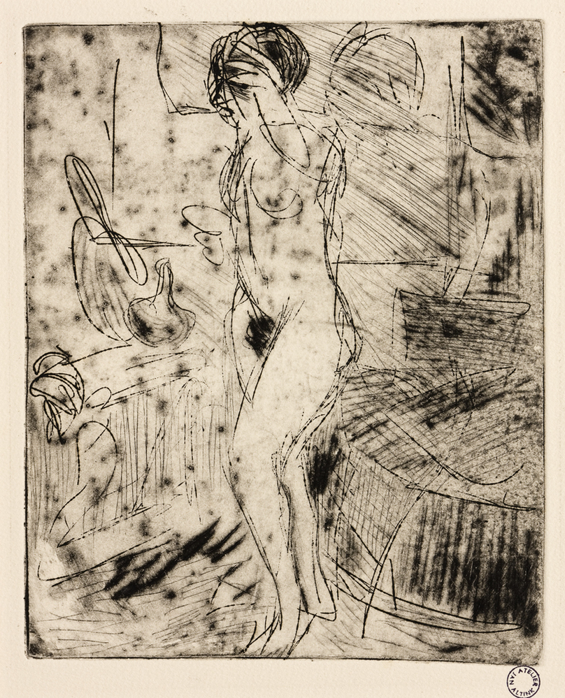 Staand vrouwlijk naakt