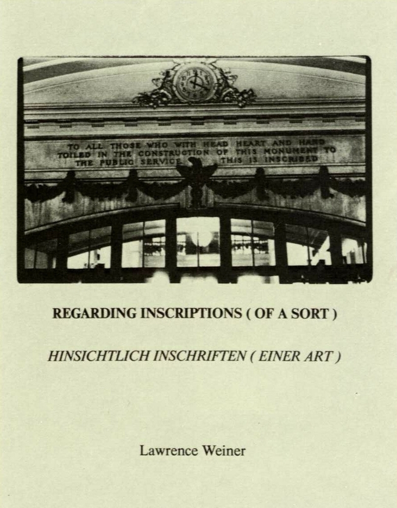 Regarding inscriptions (of a sort)/Hinsichtlich Inschriften (einer Art)