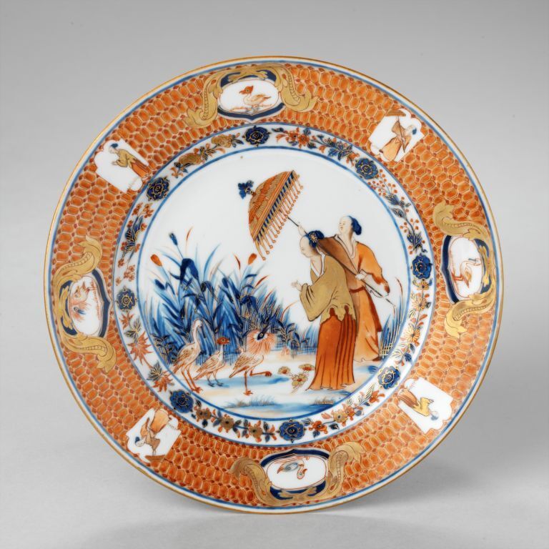 Tafelbord met de parasoldames naar Cornelis Pronk