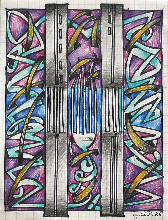 Il ponte (studie voor: Il ponte sul fiume rosso, 1986)