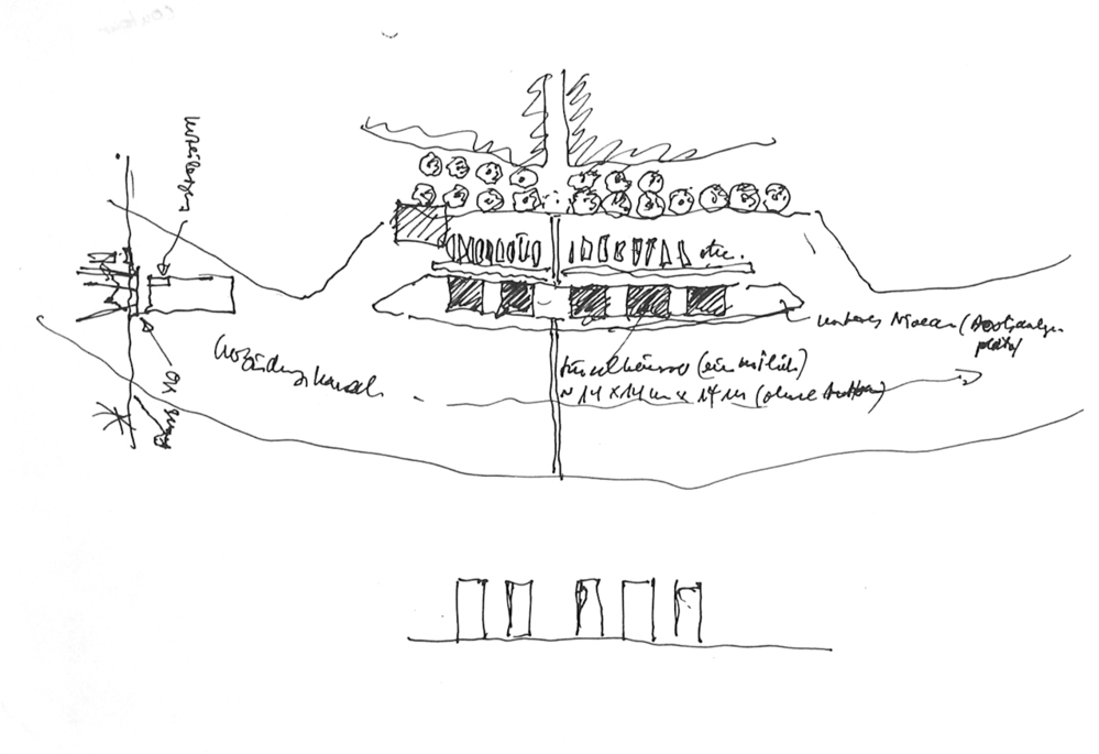 Vijf woonblokken in het verbindingskanaal