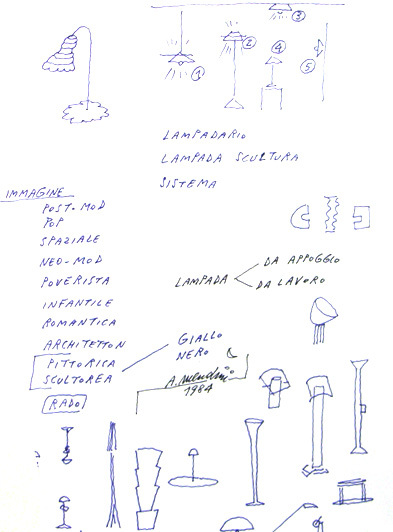Zonder titel (uit serie ontwerpschetsen voor de Lampada di Milo)