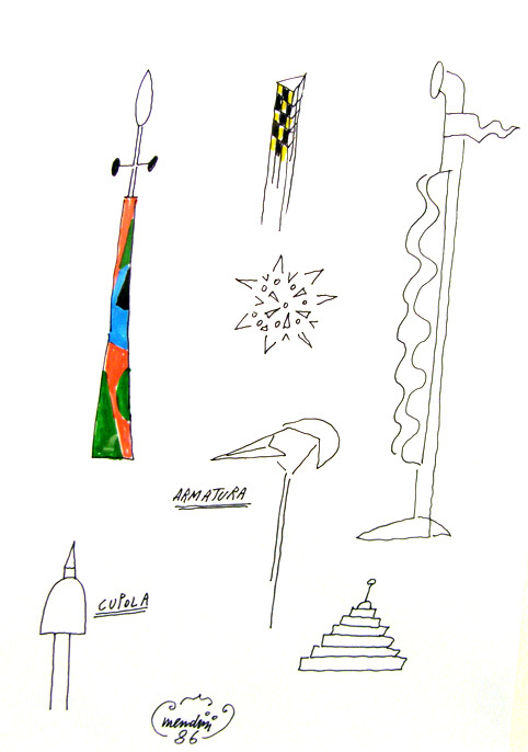 Armatura, cupola (uit serie ontwerpschetsen voor de Lampada di Milo)