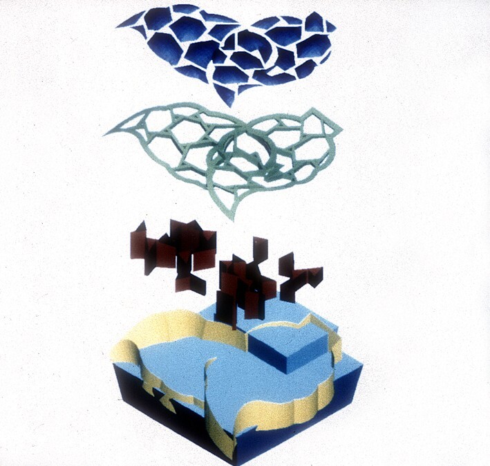 Ontwerp Stella paviljoen, Groninger Museum: Exploded view of constituents