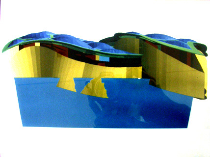 Ontwerp Stella paviljoen, Groninger Museum: E view - elevation - walls + partitions + museum