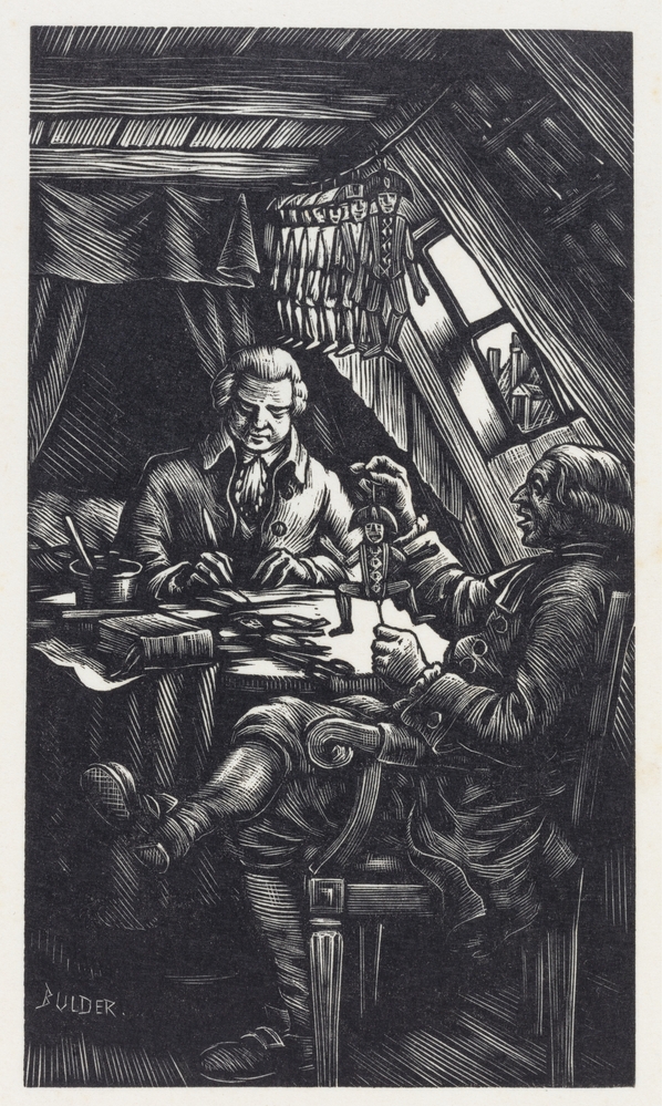 Longuemare helpt Brotteaux bij het maken van poppen