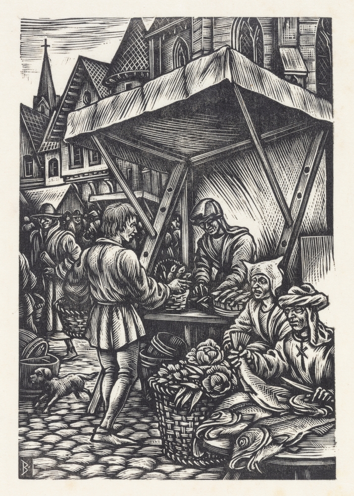 De knecht bij de haringkraam