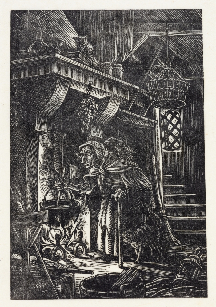 De heks aan het werk