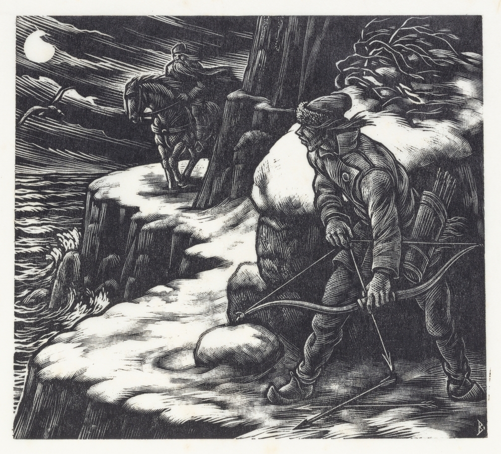 Joukahainen legt een pijl op zijn boog