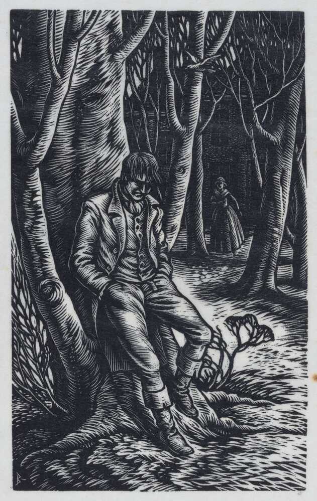 Heathcliff leunt tegen een ouden esch