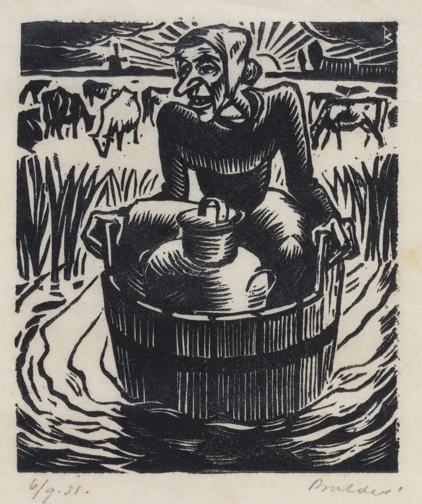 Trientje varend in de melktobbe