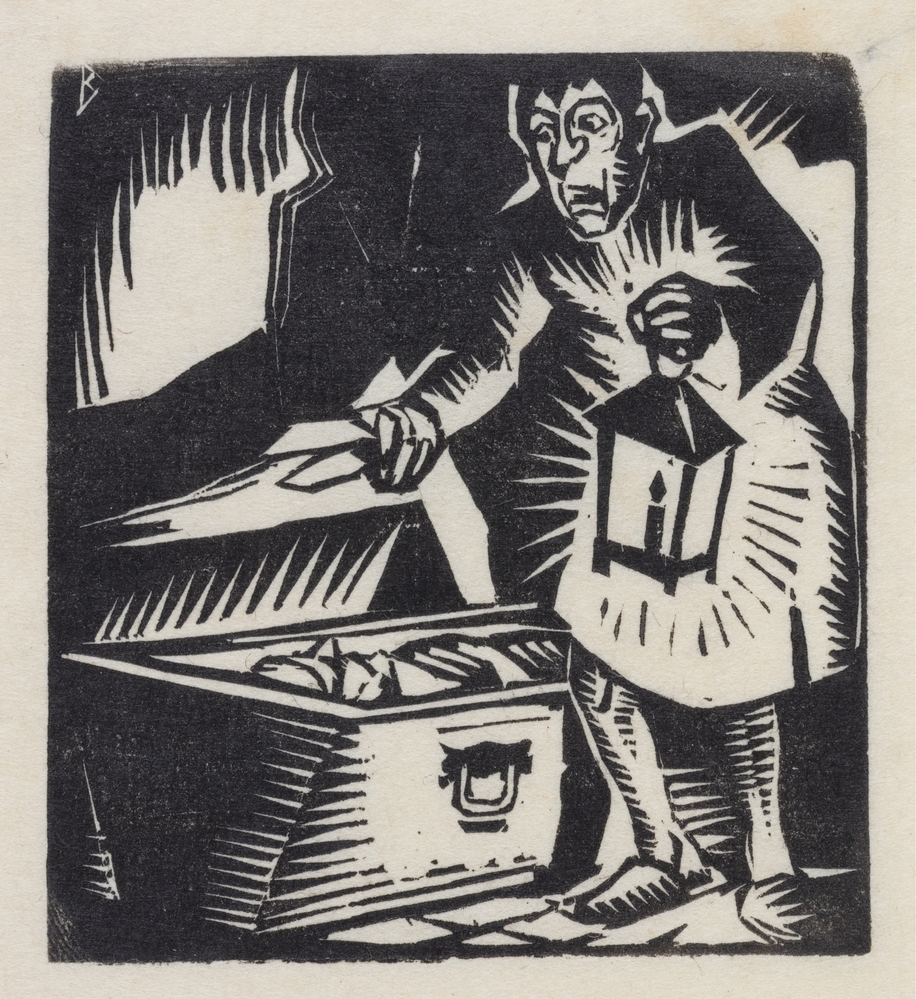 De knecht ziet een doodkist