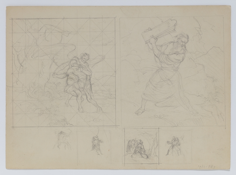 Studieblad Jacobs worsteling met de engel en Mozes en de stenen tafelen