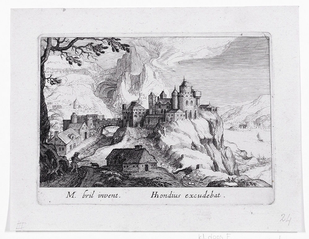 Landschap met burcht (serie Topographia Variarum Regionum)