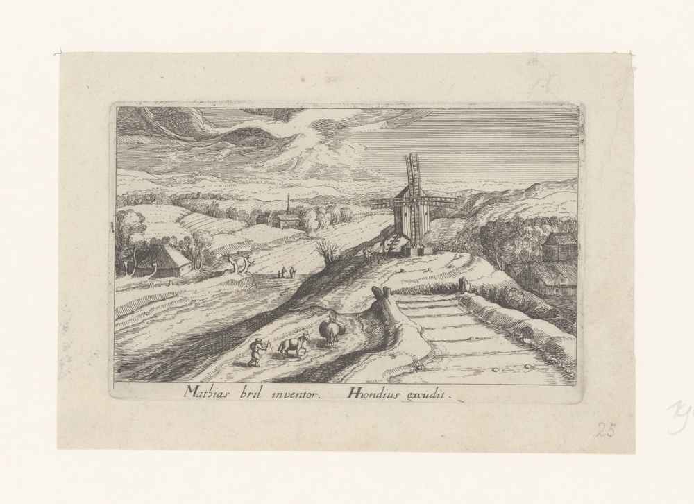 Landschap met molen (serie Topographia Variarum Regionum)