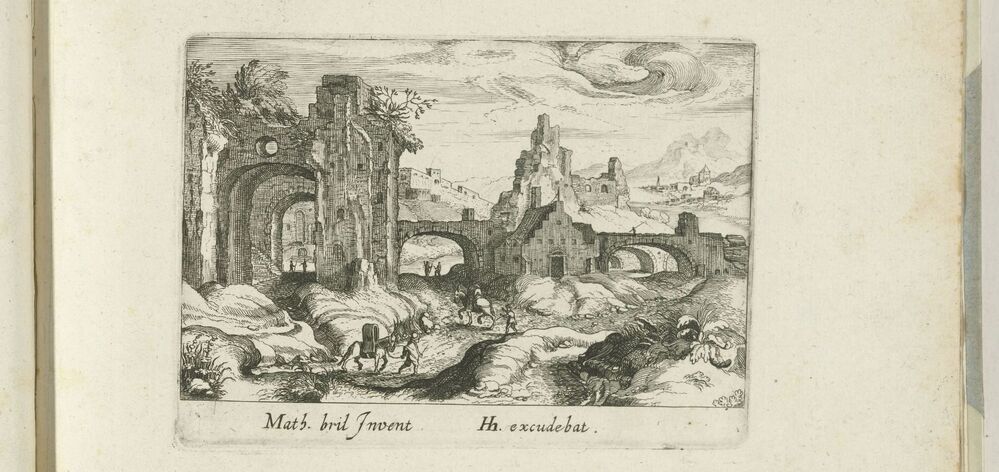 Landschap met ruïne (serie Topographia Variarum Regionum)