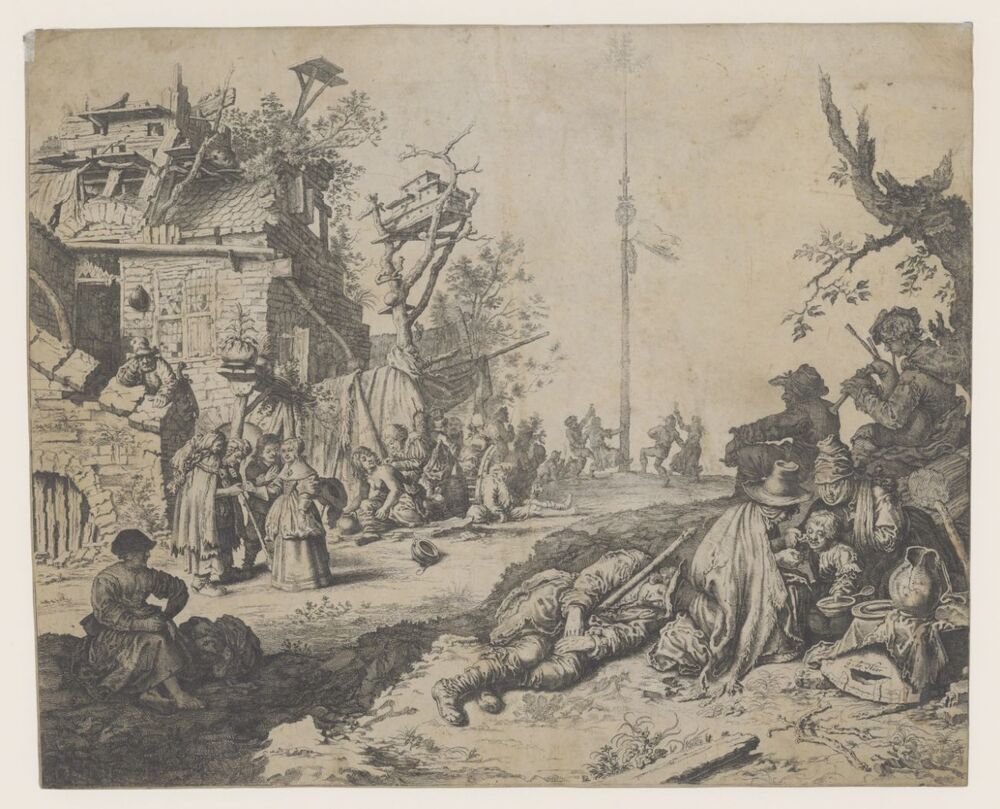 Zigeunerin op een dorpsfeest