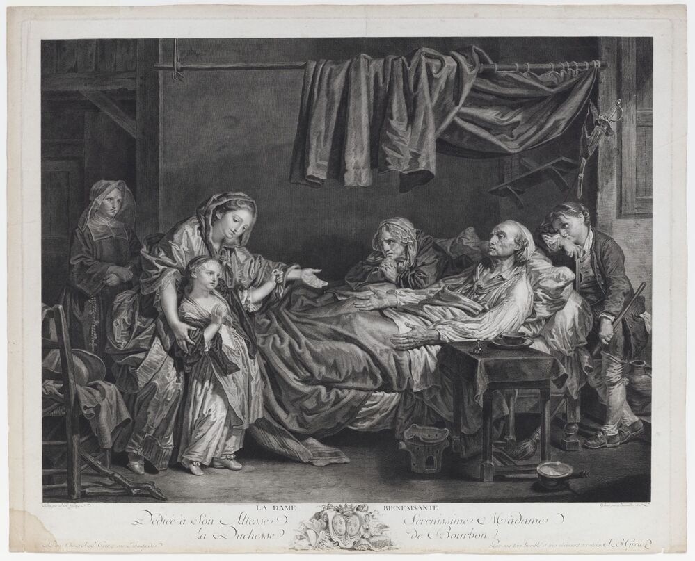 Familie rond een ziekbed