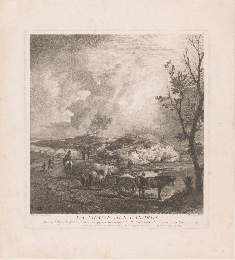 De eendenjacht (Prenten naar schilderijen door Philips Wouwerman)