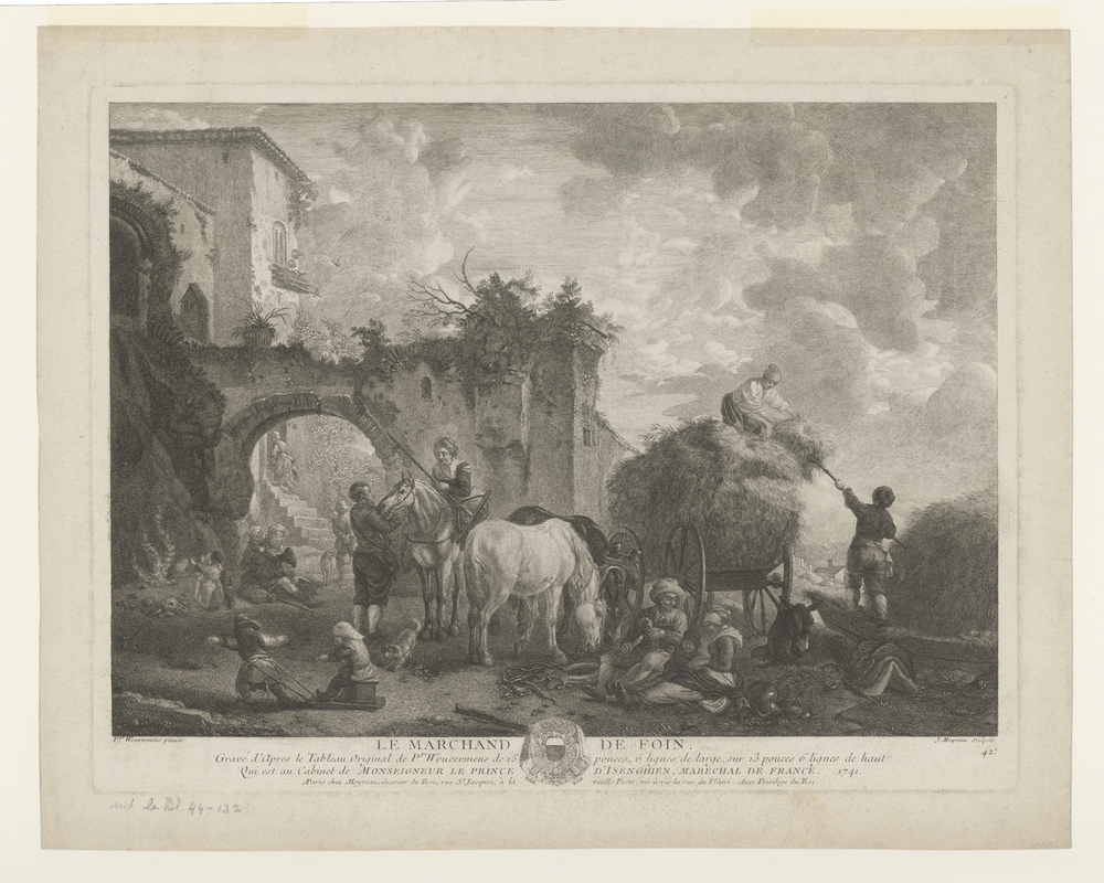 Le marchand de foin (serie Oeuvres de Ph.pe Wouwermans Hollandois)