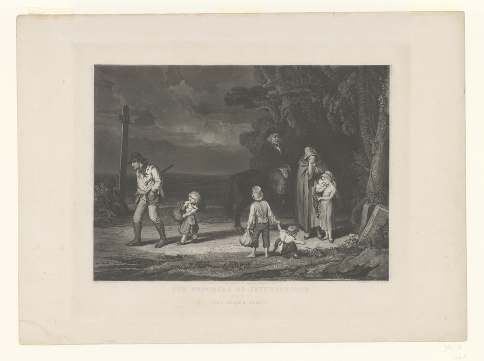 The ruined family (nr 4 uit de serie: The progress of intemperance)