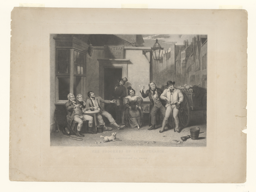 The invitation to drink (nr 1 uit de serie: The progress of intemperance)