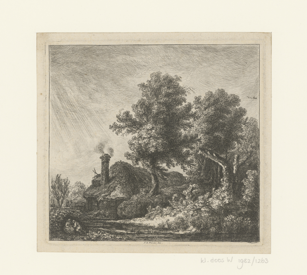 Landschap met huisje