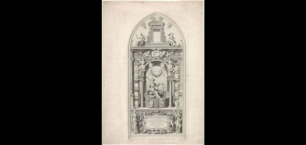 Glasraam 3 in de Sint-Janskerk te Gouda: De Dordtse stedenmaagd
(serie Goudse glazen)