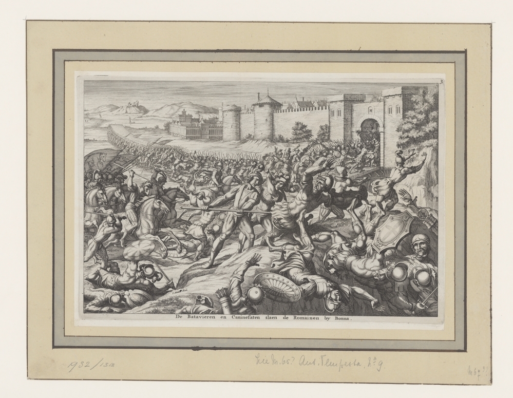 De Batavieren en Caninefaten slaen de Romeinen bij Bonna
