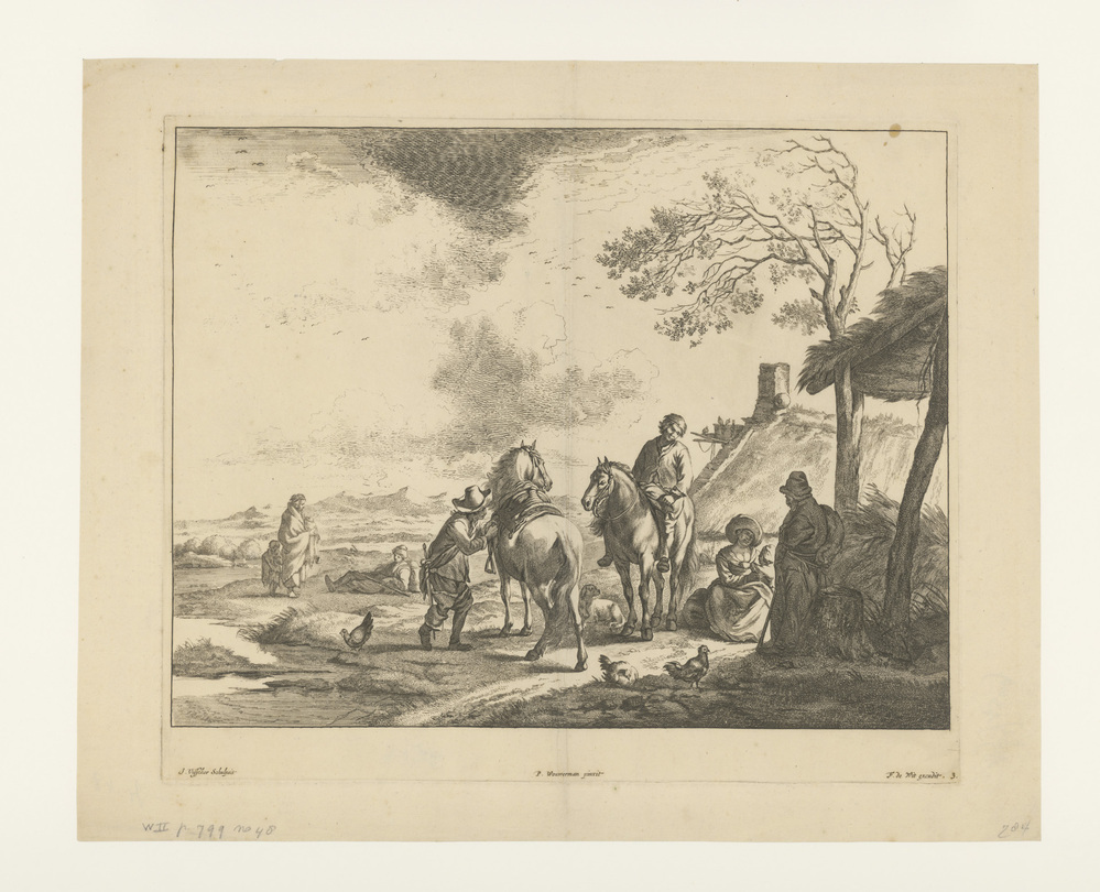 Landschap met mensen en dieren