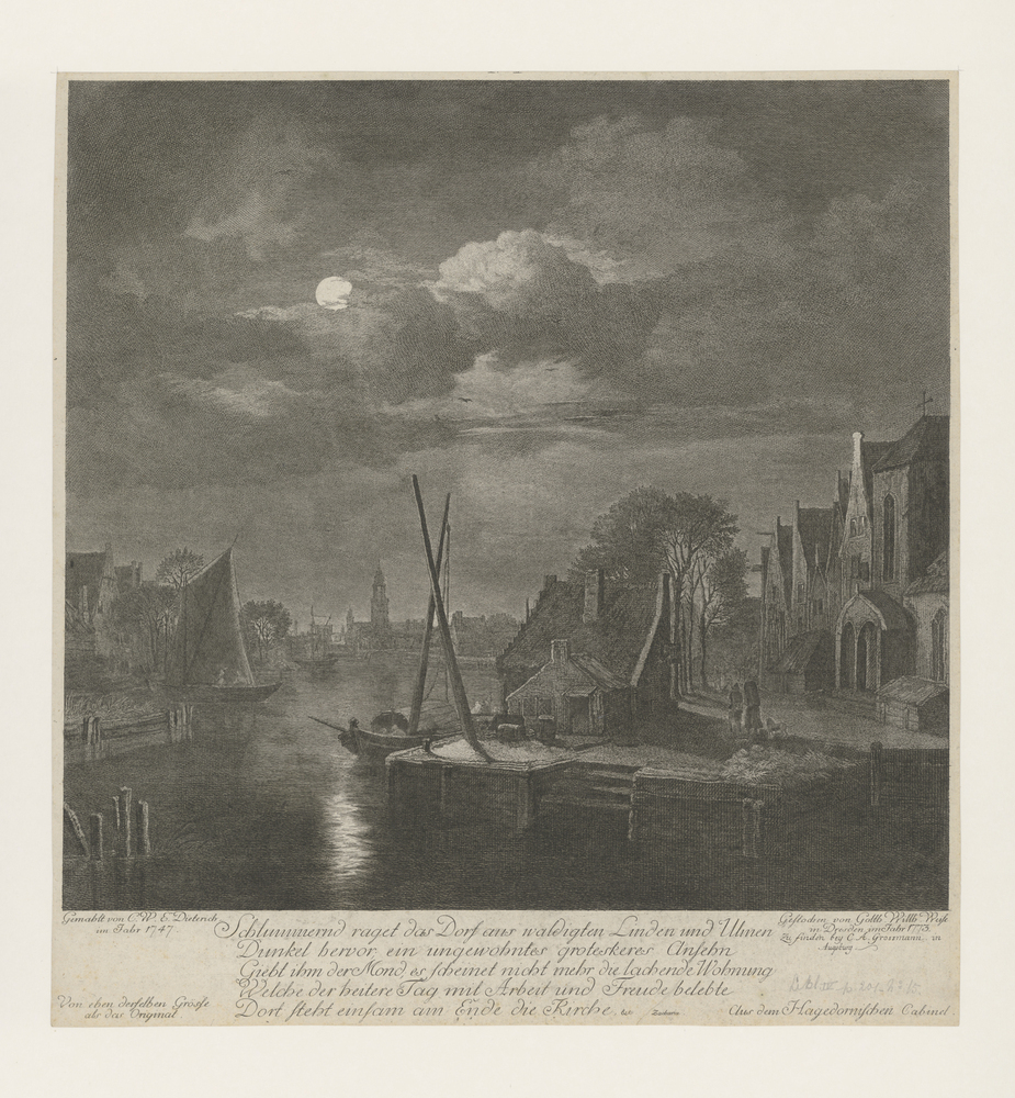 Stadje in de maneschijn