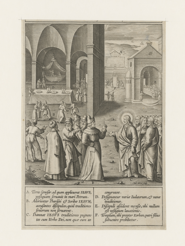 Christus in gesprek met de farizeeën en schriftgeleerden